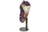 Amethyst Geode With Calcite On Metal Stand - Uruguay #152280-3